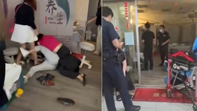 珍珠坊按摩店爆殴斗事件 两女打一男 两人入院