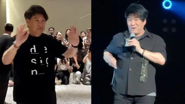 周华健全身黑打扮现身　仍难遮大肚腩