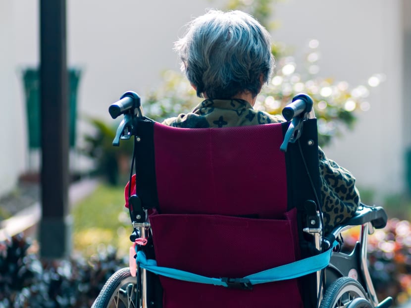 The court heard that Ling Heng Soon pushed his dementia-ridden mother so hard she fell out of wheelchair.