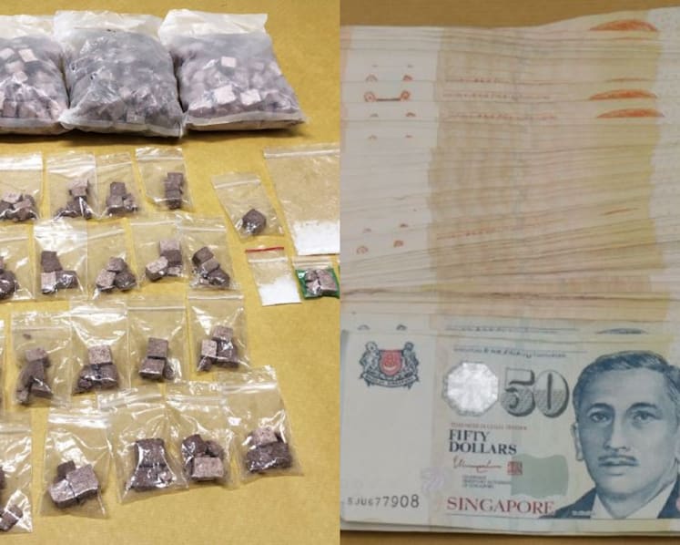 Two Singaporeans nabbed in Woodlands, close to 1.6kg of heroin seized