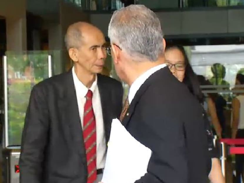 Screenshot of Roger Yue taken outside the Supreme Court on Feb 20, 2018. Photo: Mediacorp