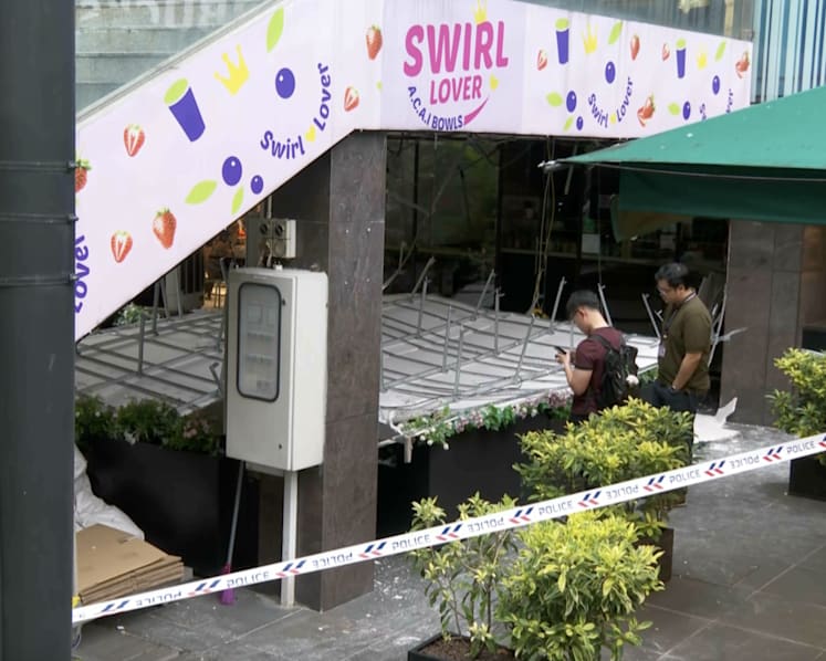 False ceiling collapses at Liat Towers; 3 people taken to hospital