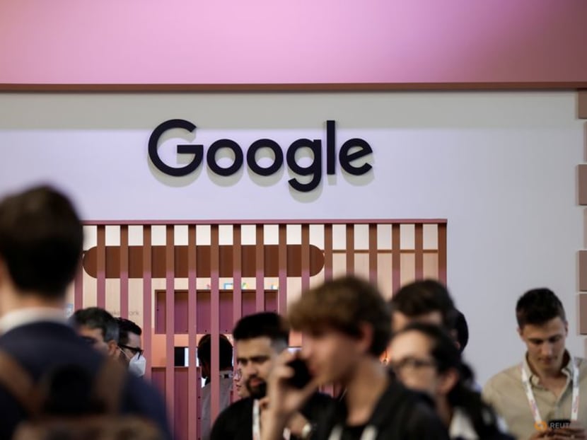 A logo of Google is seen at its exhibition space, at the Viva Technology conference dedicated to innovation and startups at Porte de Versailles exhibition centre in Paris, France on June 15, 2022. 