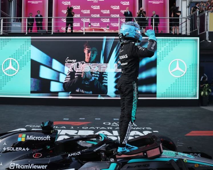 Russell fends off Verstappen to win in Baku, Antonelli fifth