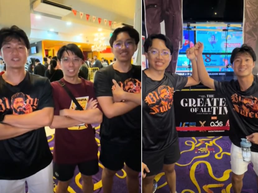 TikTok user "ramukavlesuynamihba" posted a viral video of his Chinese friends watching action flick The Greatest of All Time, amusing netizens with their enthusiasm for the Tamil language movie. TikTok user "ramukavlesuynamihba" posted a viral video of his Chinese friends watching action flick The Greatest of All Time, amusing netizens with their enthusiasm for the Tamil language movie.