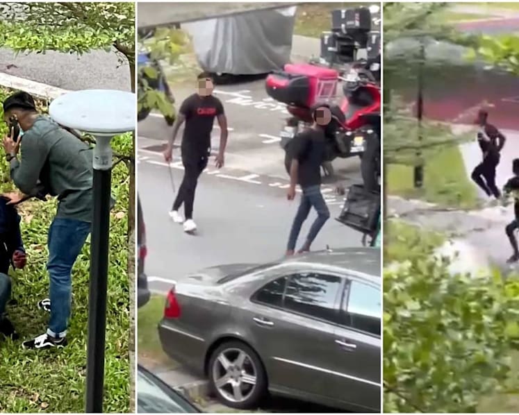 Police conduct manhunt for duo who attacked two men with weapons in Boon Lay