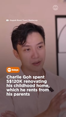 The local actor moved back into the three-bedroom condominium he grew up in, and has refurbished the familiar home into a modern, calming space.  #8dayssg #8dayssglocalent #charliegoh #hometour #renovation 