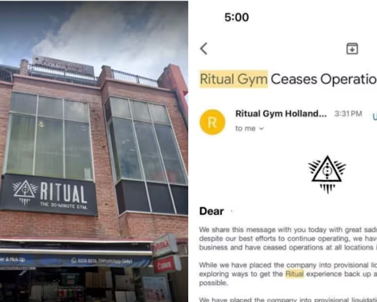 Singapore gym chain Ritual ceases operations, customers seek refunds