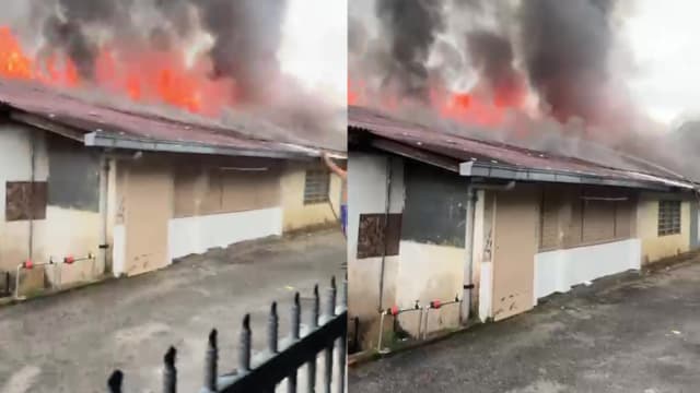 火魔吞噬马国槟城七排屋 动用百名消防员灭火