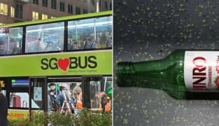 Man arrested after glass bottle thrown at bus along Orchard Road