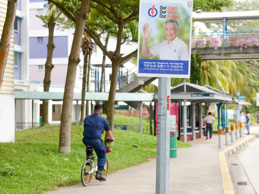 Lim Song Huat, 48, used his hands to forcibly peel the poster from its backing, detaching more than half of it and destroying it.