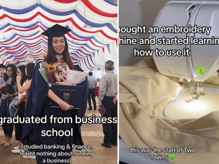 Ms Lee Yi Xuan detailed her journey of starting her clothing business Two Towns Apparel on TikTok, including how she bought an embroidery machine and learned to use it. Ms Lee Yi Xuan detailed her journey of starting her clothing business Two Towns Apparel on TikTok, including how she bought an embroidery machine and learned to use it.