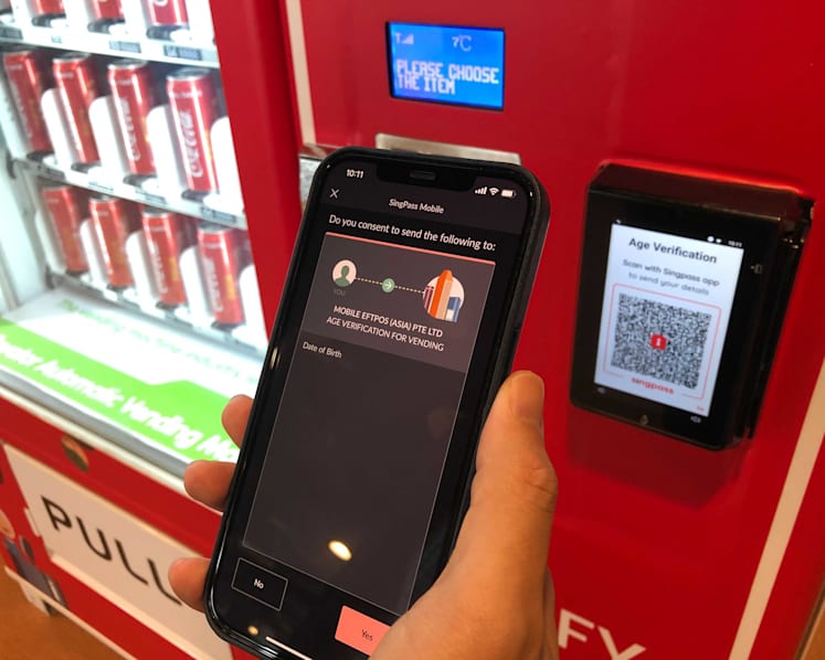 SingPass app could soon be used to verify age before buying alcohol from vending machines