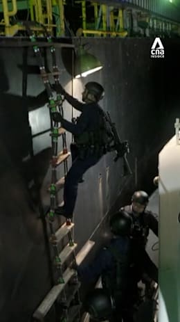 Police Coast Guard  hunt armed intruders on ship Pt 1