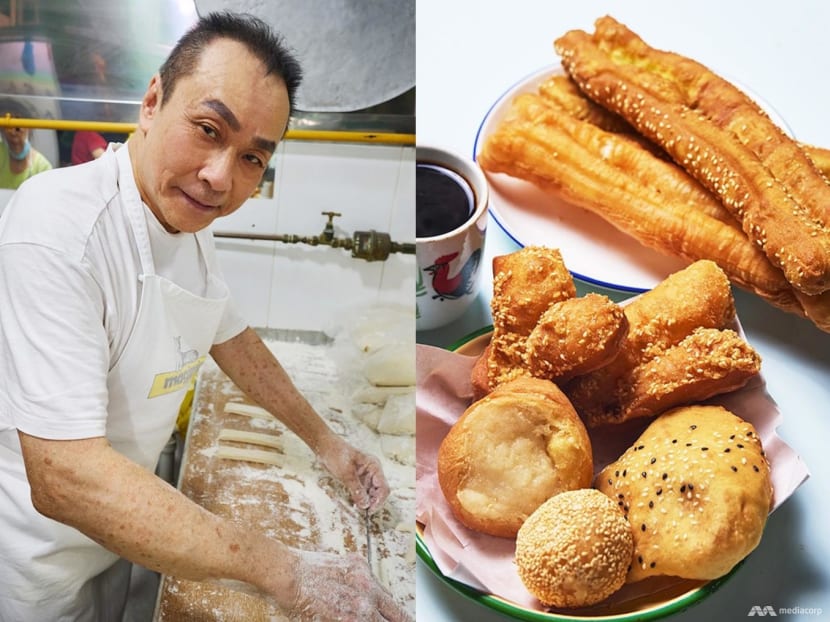 This you tiao hawker has been making these fried snacks from scratch by hand for 42 years