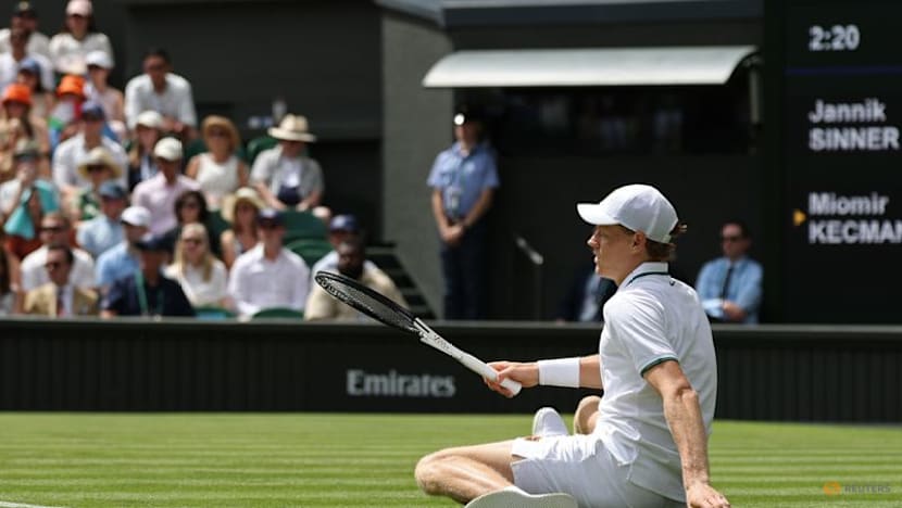 Sinner says he was lucky to escape unscathed after Wimbledon fall