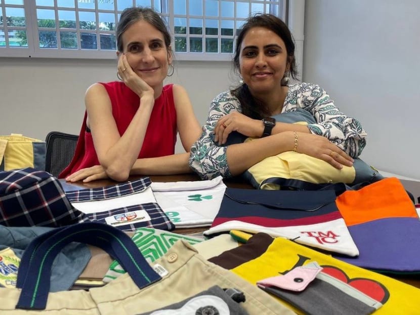 These two mums are giving old Singapore school uniforms a second life as bags, toys and more