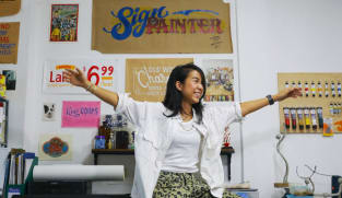 From bars and hotels to Novena Church, she does traditional sign painting in Singapore