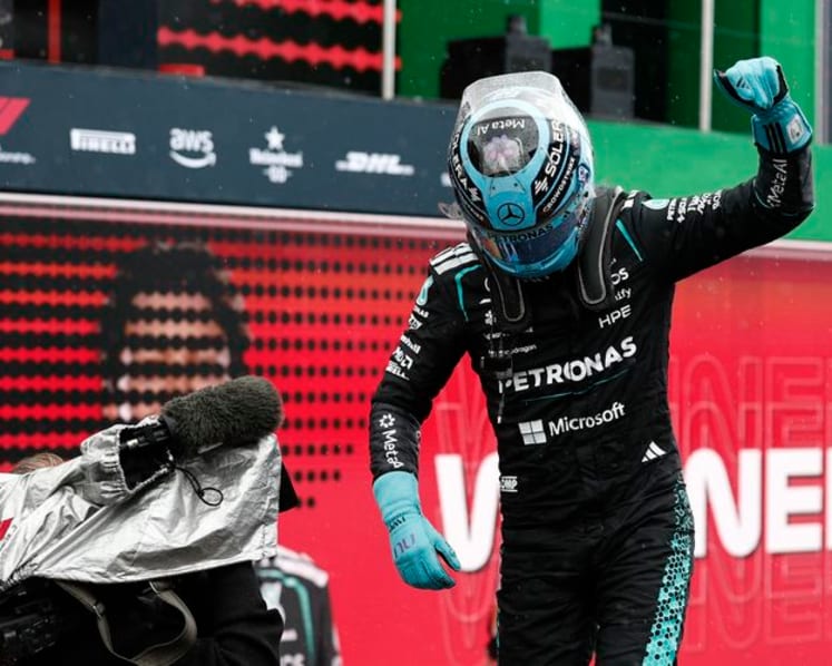 Russell celebrates morale-boosting Dutch GP sprint win