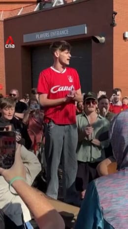 Liverpool fans mourn footballer Diogo Jota's death at Anfield