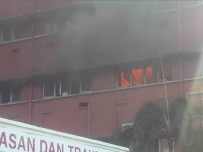 A screenshot of a fire which broke out at the Sultanah Aminah Hospital in Johor Baru earlier this morning. Photo: The Malay Mail Online A screenshot of a fire which broke out at the Sultanah Aminah Hospital in Johor Baru earlier this morning. Photo: The Malay Mail Online