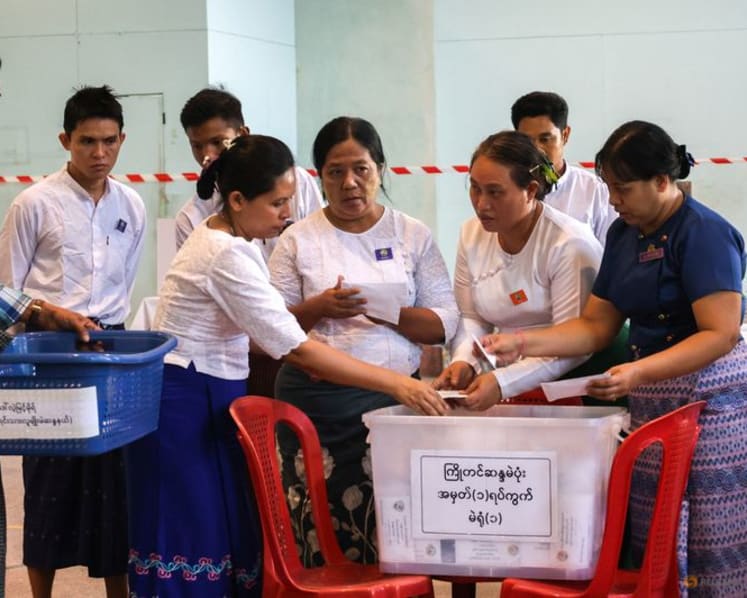 Myanmar junta says voter turnout at 52% in first phase of election