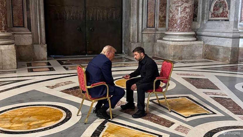 Trump and Zelenskyy meet one-on-one in Vatican basilica to seek Ukraine peace