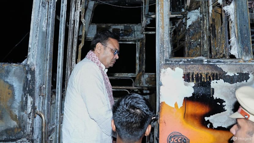 Bus fire leaves at least 20 people dead in west India Bus fire leaves at least 20 people dead in west India