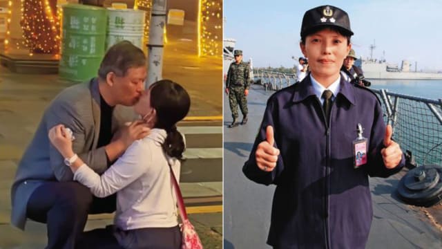 与台少将街吻女子原来是精英军官 当局遭批包庇