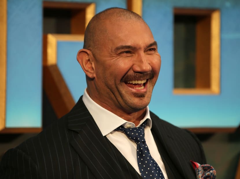This file photo taken on April 24, 2017 shows US actor Dave Bautista upon arrival at the European Gala screening of "Guardians of the Galaxy Vol. 2" in London.
 Photo: AFP