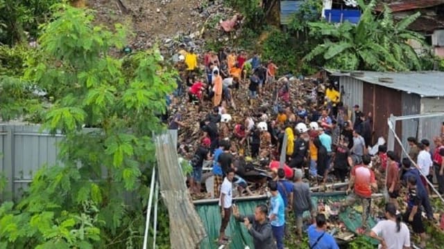 沙巴水灾灾民逼近3000人 哥隆邦土崩一家八口七人亡 