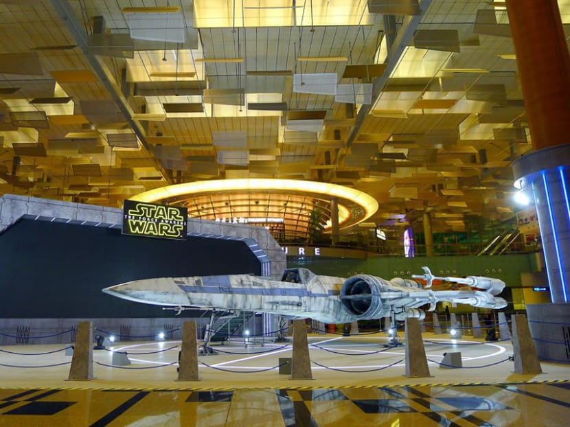 Star Wars plane, starfighters land at Changi Airport