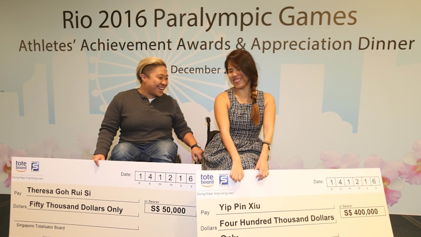 Yip Pin Xiu, Theresa Goh bank S$450k for Paralympic feats