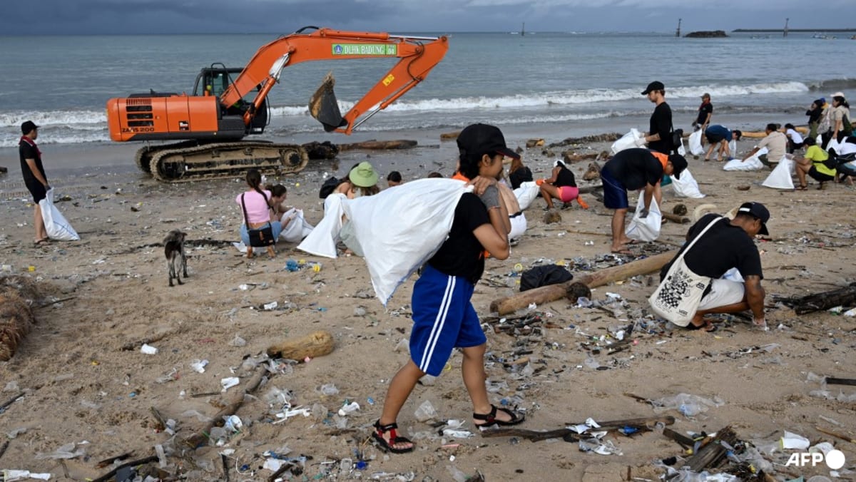 Volunteers clean up Bali’s beach from ‘worst’ monsoon-driven trash