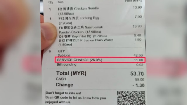坐地起价？马国餐厅新年营业收26%服务费
