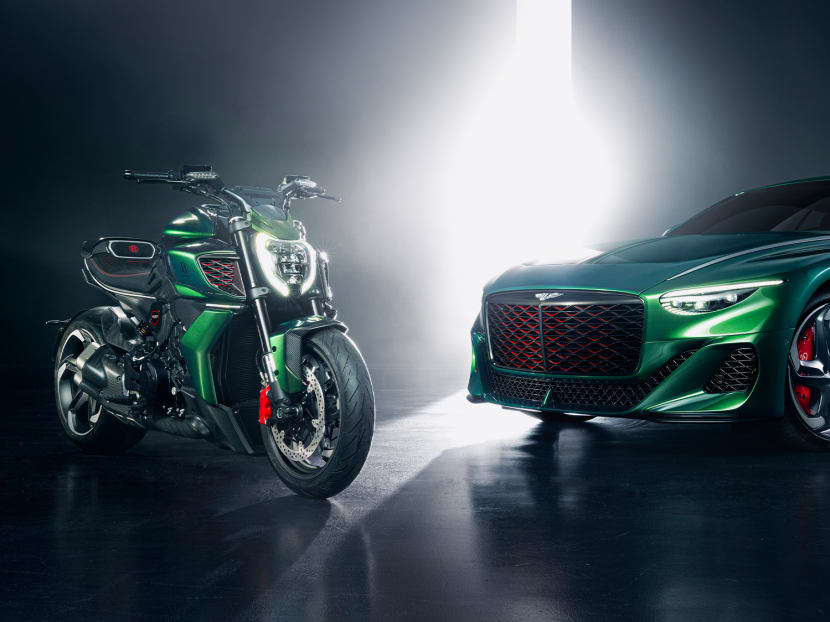 Bentley and Ducati join forces to create the first two-wheeled Bentley in history Bentley and Ducati join forces to create the first two-wheeled Bentley in history