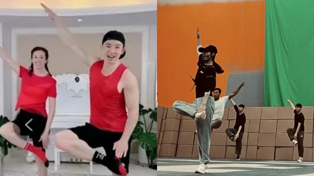 跟着刘畊宏跳“毽子操”　 赵丽颖每天锻炼5小时！