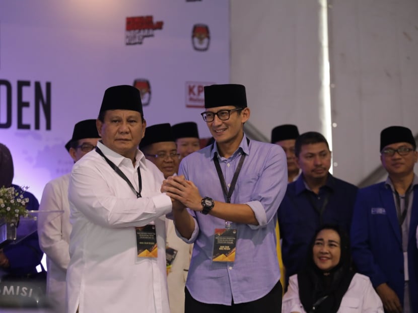 Mr Subianto (left) picked billionaire Mr Uno as his running mate despite intense lobbying by other parties for their own candidates. Mr Subianto (left) picked billionaire Mr Uno as his running mate despite intense lobbying by other parties for their own candidates.