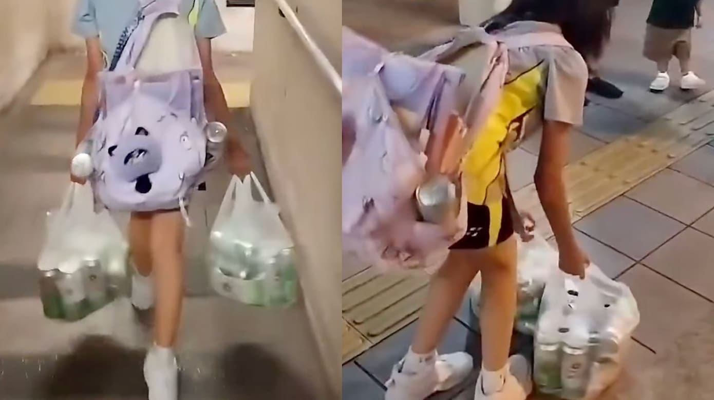 香港女童提大袋啤酒吃力步行 父母涉虐童被捕
