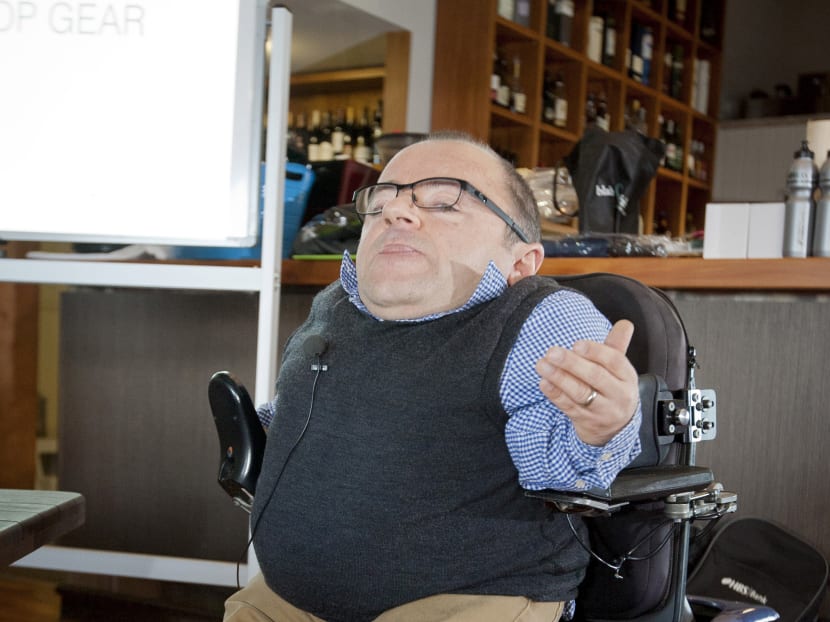 Samual Gibson, who inspired many by defying the brittle bones he was born with and pursuing a life filled with rigorous outdoor adventures, died after falling from his wheelchair while competing in a half-marathon. Photo: AP