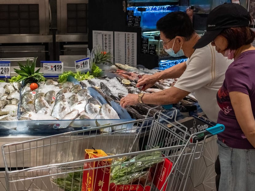 Seafood sold at a supermarket on Jan 17, 2023. One supermarket said that seafood prices have gone up in line with the usual festive increase due to tighter supply-demand conditions. 