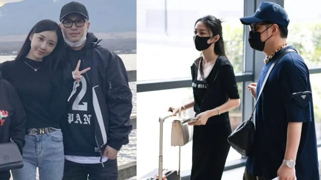 潘玮柏夫妇现身机场　“最美空姐”全身上下皆名牌
