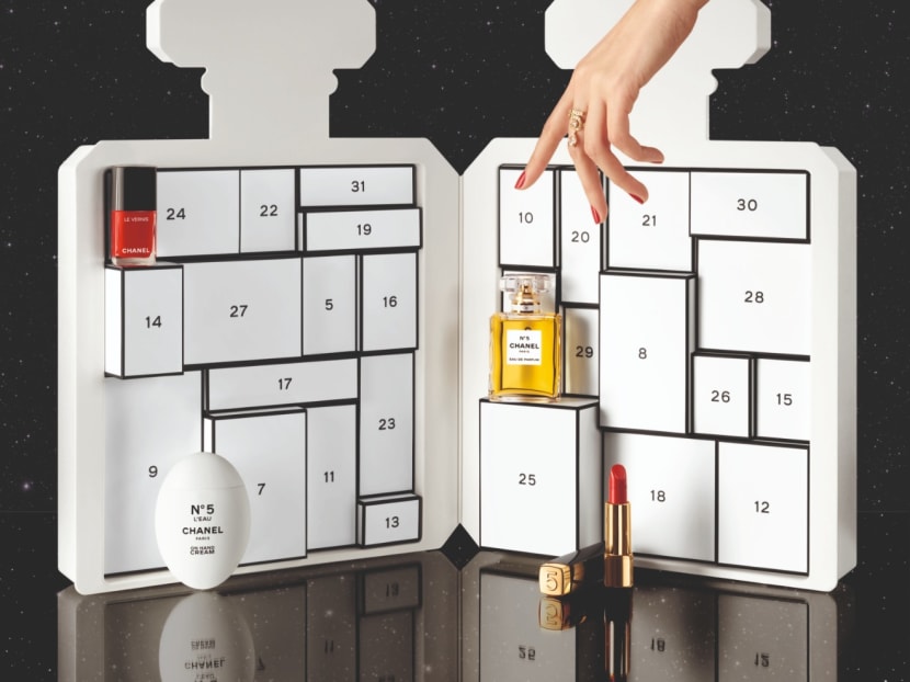 This S$1,150 advent calendar is shaped like a giant Chanel perfume bottle This S$1,150 advent calendar is shaped like a giant Chanel perfume bottle