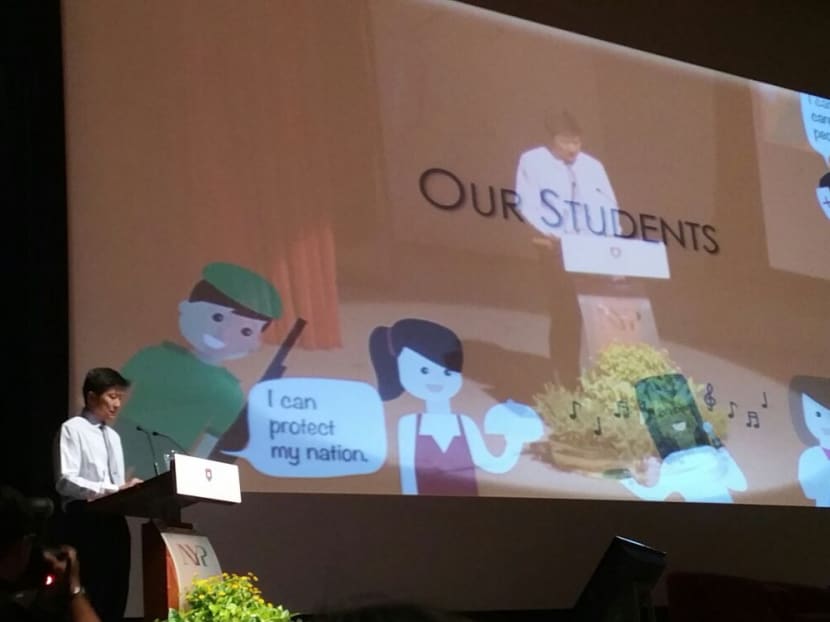 Acting Minister for Education (Schools) Ng Chee Meng speaking at the Education and Career Guidance (ECG) seminar held at Nanyang Polytechnic today (Oct 30). Photo: Amanda Lee