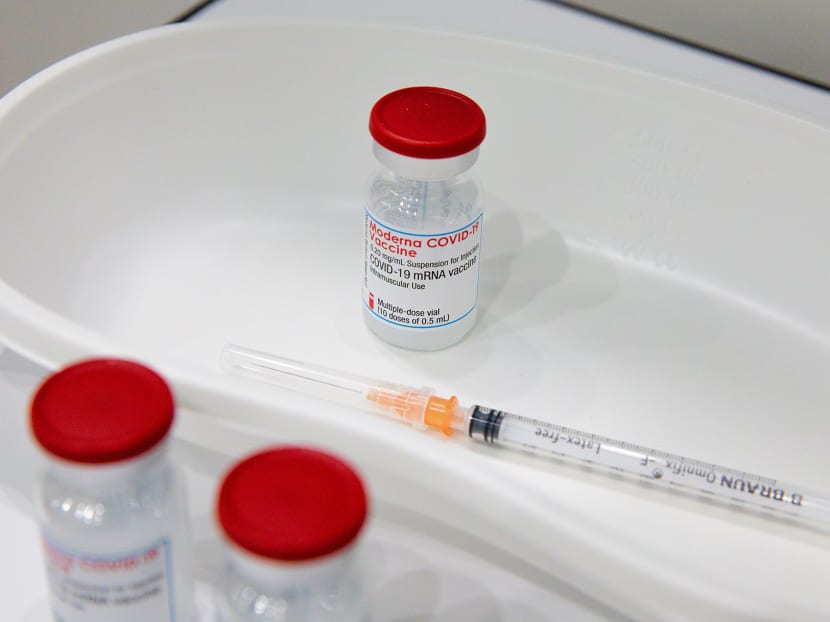 The Ministry of Health said that Covid-19 vaccines approved for use in Singapore, such as the Moderna vaccine (pictured), are safe. The Ministry of Health said that Covid-19 vaccines approved for use in Singapore, such as the Moderna vaccine (pictured), are safe.