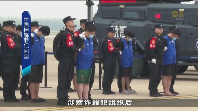 中柬联手捣毁涉赌诈罪犯组织 首批嫌犯押解返华