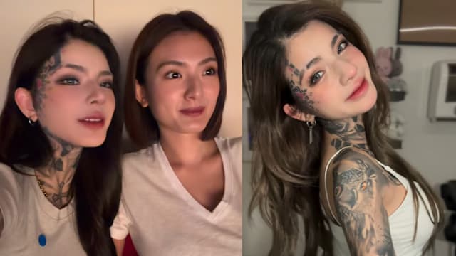洪凌亲妹原来是刺青界女神！姐妹罕见同框，相似度引热议