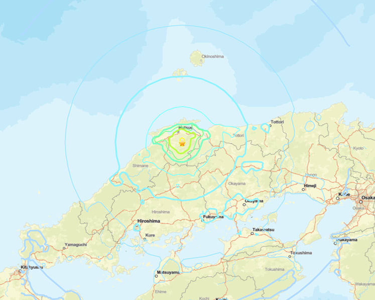 Magnitude 6.2 earthquake strikes Japan's Chugoku region  