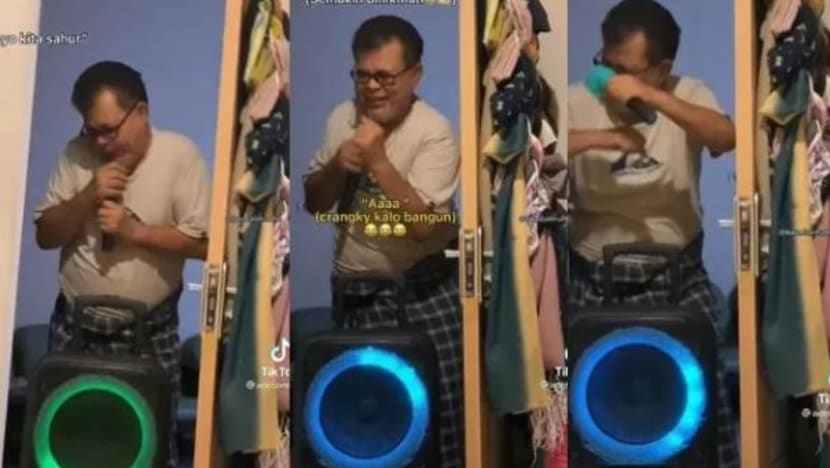 Ayah kejutkan anak bangun sahur guna pembesar suara sambil berjoget, netizen terhibur
