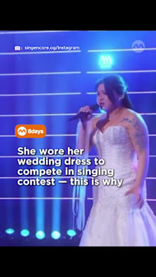 She looked stunning that night 😍 #8dayssg #8dayssglocalent #wedding #dress #contest 